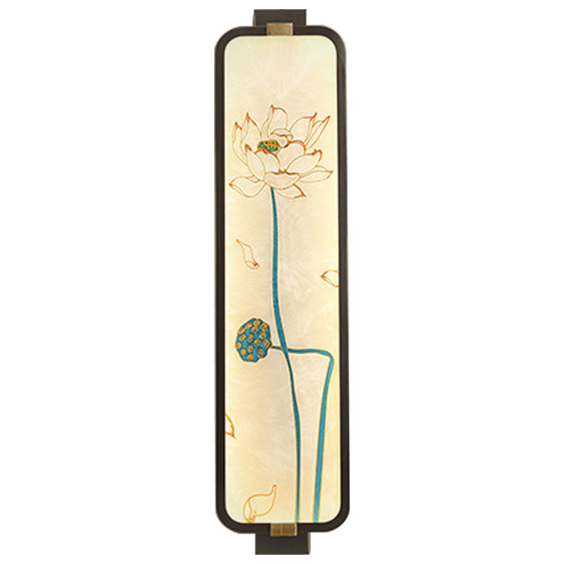 Настенный светильник Lotus Oriental Scenes Wall Lamp Темная медь Бежевый Мульти в Орле | Loft Concept 