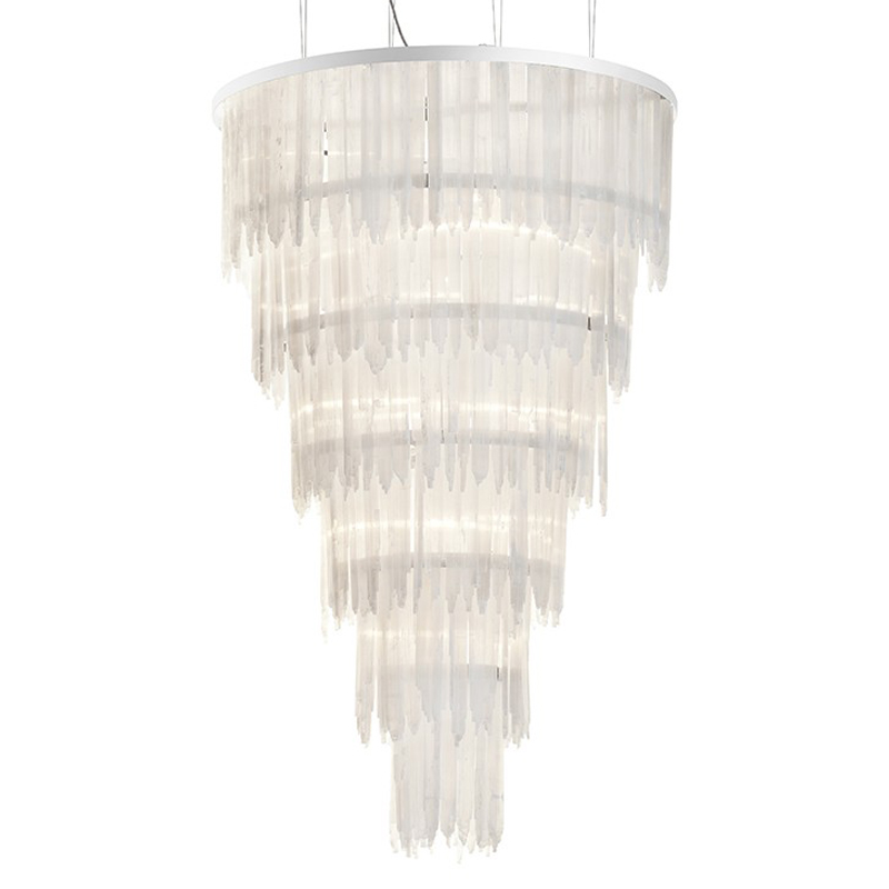 Люстра LAMP SELENITE ROUND chromium 80 Прозрачный белый Хром Люстра LAMP SELENITE ROUND chromium 80 Прозрачный белый Хром в Орле | Loft Concept