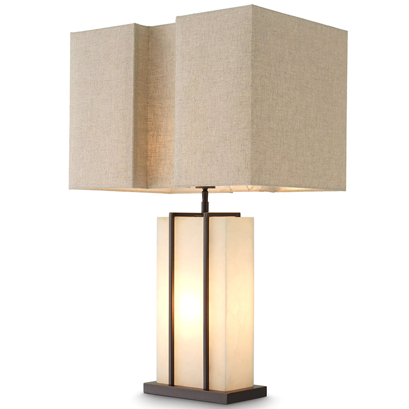 Настольная лампа Eichholtz Table Lamp Graham Темная бронза Бежево-серый Кремовый в Орле | Loft Concept 