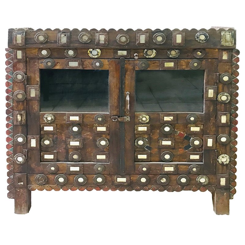 Комод в восточном стиле инкрустированный фрагментами зеркал Ramone Chest of Drawers Grey Mango Коричневый Комод в восточном стиле инкрустированный фрагментами зеркал Ramone Chest of Drawers Grey Mango Коричневый в Орле | Loft Concept