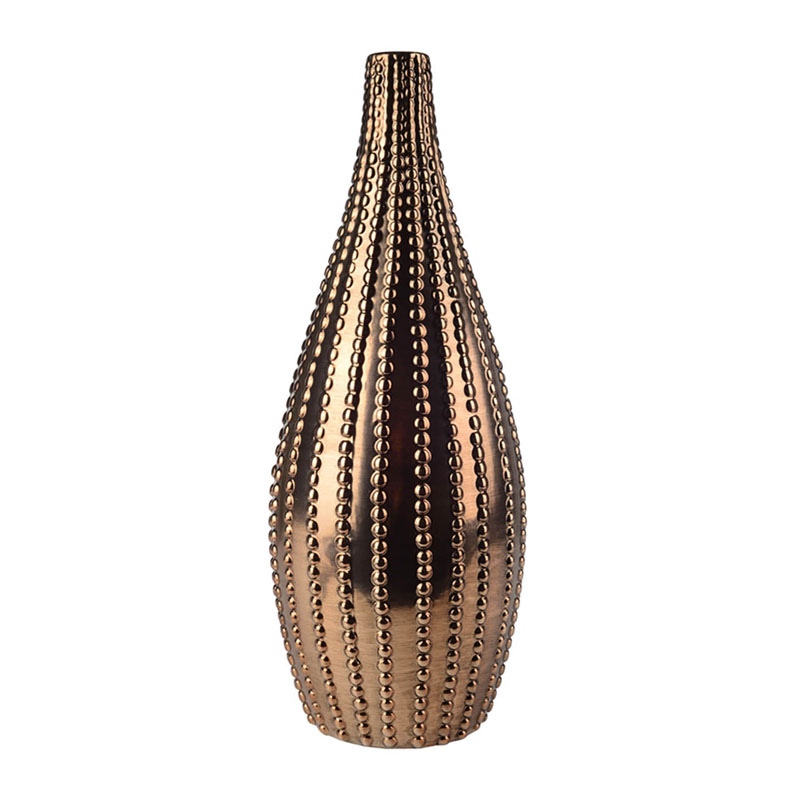 Ваза Ribbed Vase Narrow Throat bronze-gold 38 Ваза Ribbed Vase Narrow Throat bronze-gold 38 в Орле | Loft Concept