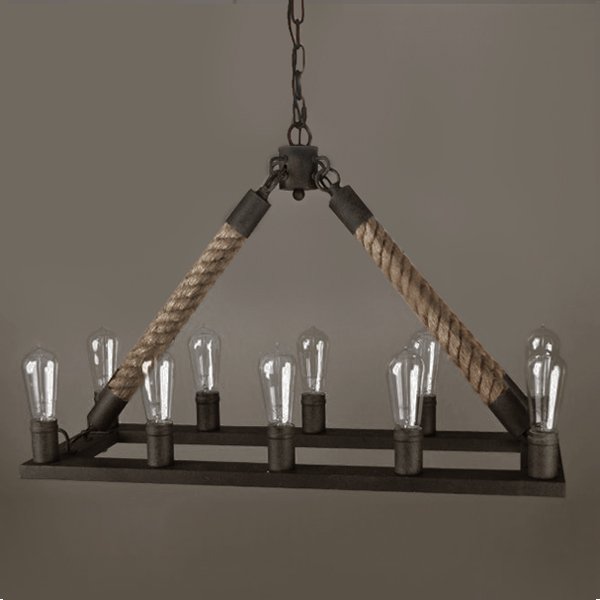 Люстра Square Mini 10 Loft Rope Light Коричневый Люстра Square Mini 10 Loft Rope Light Коричневый в Орле | Loft Concept