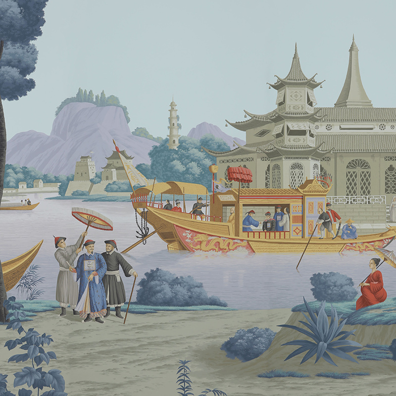 Обои ручная роспись Procession Chinoise Charvet on scenic paper Обои ручная роспись Procession Chinoise Charvet on scenic paper в Орле | Loft Concept