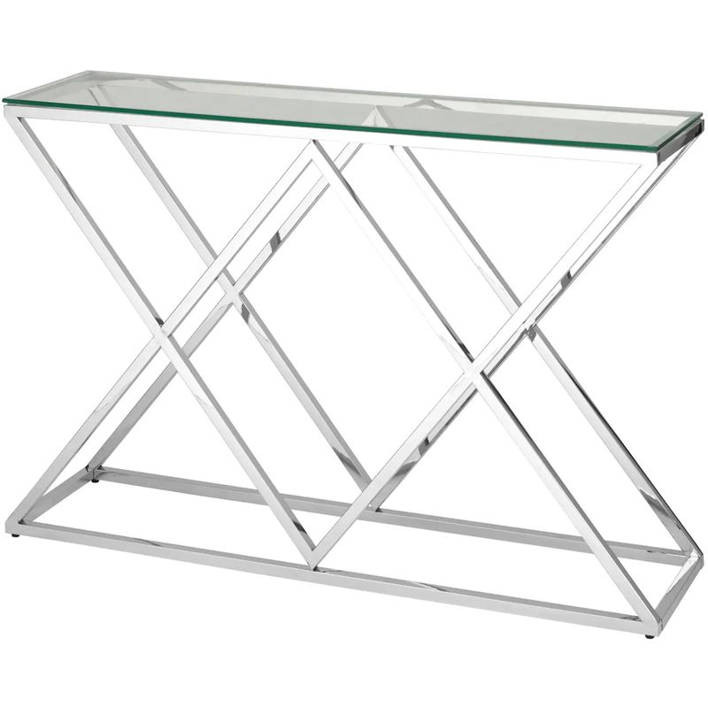 Консоль Geometry Rhombus Silver Серебряный Прозрачное Стекло Консоль Geometry Rhombus Silver Серебряный Прозрачное Стекло в Орле | Loft Concept