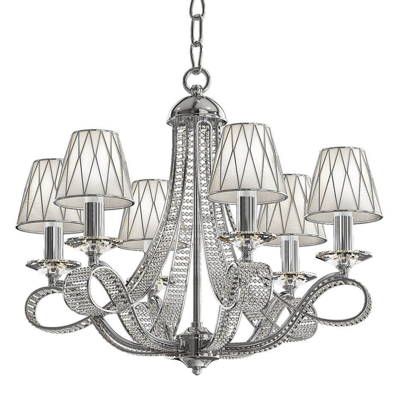 Люстра Franseza Chandelier chrome 67 Хром Белый Люстра Franseza Chandelier chrome 67 Хром Белый в Орле | Loft Concept