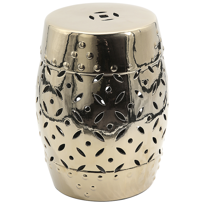 Керамический табурет Coin Lattice Garden Stool - Gold Глянцевое золото Керамический табурет Coin Lattice Garden Stool - Gold Глянцевое золото в Орле | Loft Concept