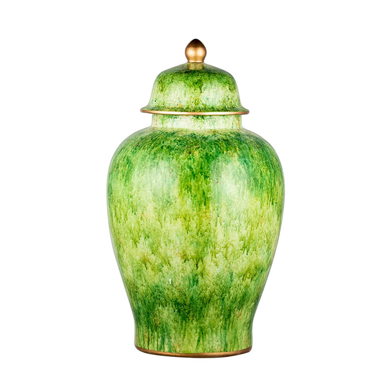 Ваза Vase Gold Edging 60 Зеленый Золотой Ваза Vase Gold Edging 60 Зеленый Золотой в Орле | Loft Concept