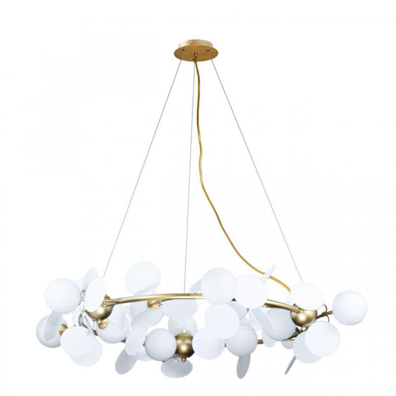 Люстра MATISSE Chandelier circle White диаметр 105 Белый Золотой в Орле | Loft Concept 