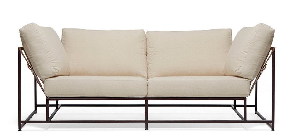 Двухместный диван Canvas & Copper Two Seat Sofa Двухместный диван Canvas & Copper Two Seat Sofa - Loft-Concept в Орле