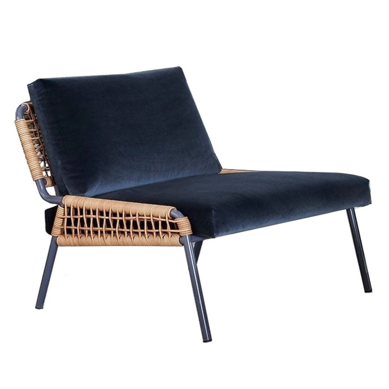 Кресло Patio Lounge Chair Сапфирово-синий Черный Древесина Кресло Patio Lounge Chair Сапфирово-синий Черный Древесина в Орле | Loft Concept