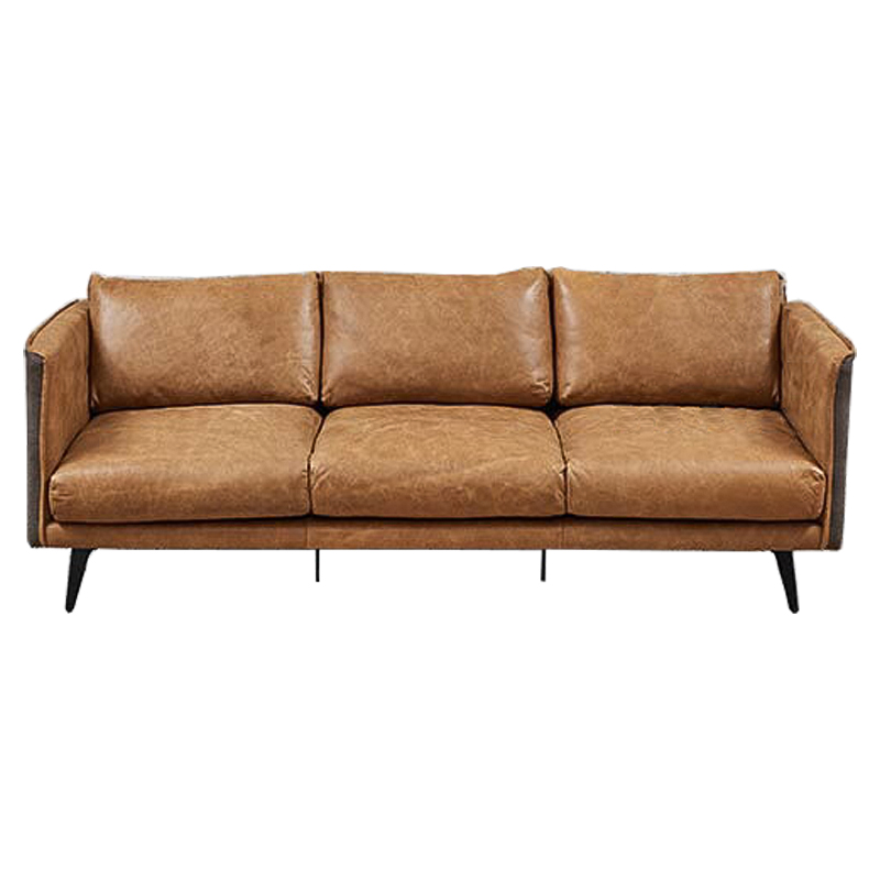 Диван Caramel Leather & Textiles Triple Sofa Карамель Черный Бежево-серый Диван Caramel Leather & Textiles Triple Sofa Карамель Черный Бежево-серый в Орле | Loft Concept