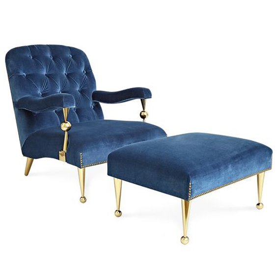 Кресло Jonathan Adler Caracas Chair Латунь Синий Кресло Jonathan Adler Caracas Chair Латунь Синий в Орле | Loft Concept