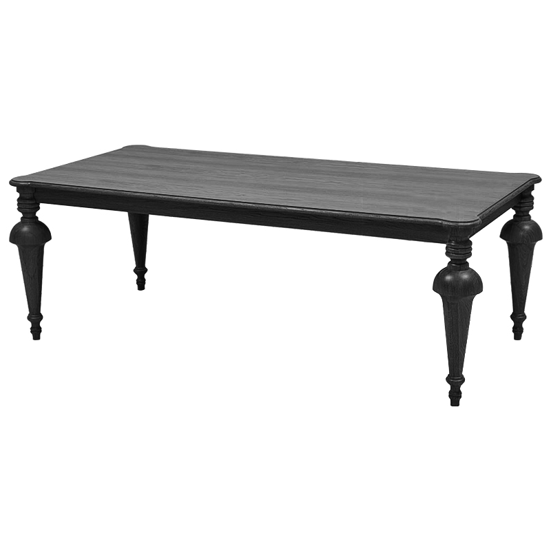 Обеденный деревянный стол Kelise Black Dinner Table Чёрный Черный Обеденный деревянный стол Kelise Black Dinner Table Чёрный Черный в Орле | Loft Concept
