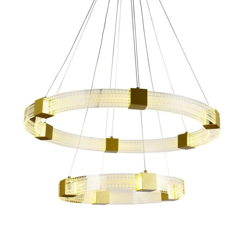 Люстра Два Кольца Ring Horizontal Ornament Meander 2 Прозрачный Золотой Люстра Два Кольца Ring Horizontal Ornament Meander 2 Прозрачный Золотой в Орле | Loft Concept