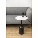 Кофейный столик с белой мраморной столешницей на черном основании Tall Coffee Black and White Table варинант исполнения - 2 | Loft Concept в Орле
