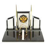 Настольный письменный набор из мрамора и змеевика с гербом России Marble Accessory варинант исполнения - 1 | Loft Concept в Орле