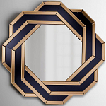 Зеркало восьмиугольное в черно-золотистой раме Pairing варинант исполнения - 1 | Loft Concept в Орле