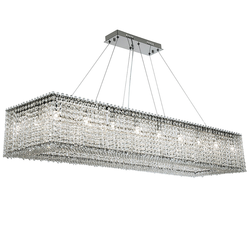 Прямоугольная люстра с хрустальными подвесками Crystal Art Chrome Rectangular Chandelier Хром Прозрачный Прямоугольная люстра с хрустальными подвесками Crystal Art Chrome Rectangular Chandelier Хром Прозрачный в Орле | Loft Concept