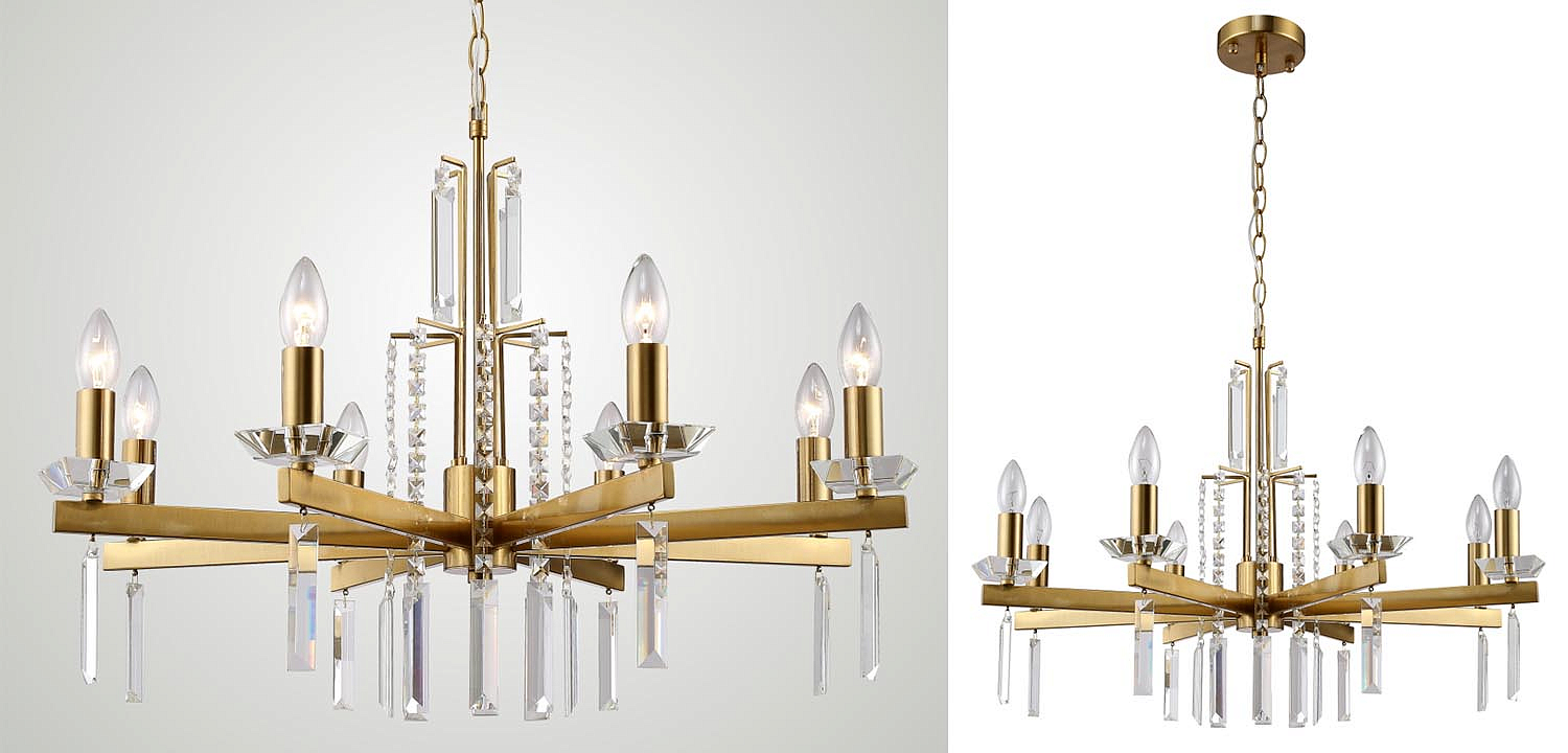 Люстра Vivien Crystal Brass Chandelier 8 Люстра Vivien Crystal Brass Chandelier 8 - Loft-Concept в Орле