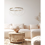 Люстра подвесная круглая золотого цвета с белыми изогнутыми световыми линиями Luke Lampco Tracer Lamp варинант исполнения - 13 | Loft Concept в Орле