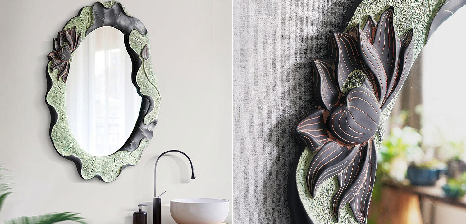 Зеркало Mirror Lotus Flowers oval Зеркало Mirror Lotus Flowers oval - Loft-Concept в Орле