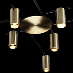 Потолочный светильник с 8-ю цилиндрическими плафонами цвета латунь TRIBES CHANDELIER варинант исполнения - 4 | Loft Concept в Орле