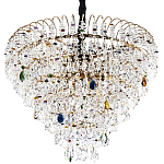 Люстра с прозрачными и цветными подвесками из хрусталя Colorful Crystals Chandelier 12 варинант исполнения - 1 | Loft Concept в Орле