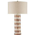 Настольная лампа с узором вдоль колоннообразного основания Brick Surface варинант исполнения - 3 | Loft Concept в Орле