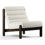 Кресло с деревянным каркасом и обивкой из белой ткани букле Medieval Furniture варинант исполнения - 2 | Loft Concept в Орле