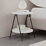 Стол приставной с 2-мя круглыми белыми столешницами ESSEL SIDE TABLE WHITE варинант исполнения - 7 | Loft Concept в Орле