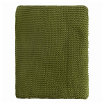 Плед из хлопка жемчужной вязки оливкового цвета Waffle Comfort варинант исполнения - 4 | Loft Concept в Орле