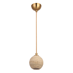 Подвесной светильник с шарообразным плафоном из травертина Shaw Marble Lighting варинант исполнения - 1 | Loft Concept в Орле