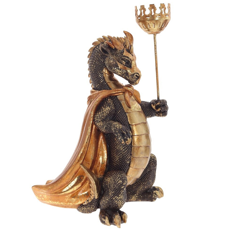 Подсвечник в виде дракона Dragon candlestick Gold Золотой Черный Подсвечник в виде дракона Dragon candlestick Gold Золотой Черный в Орле | Loft Concept