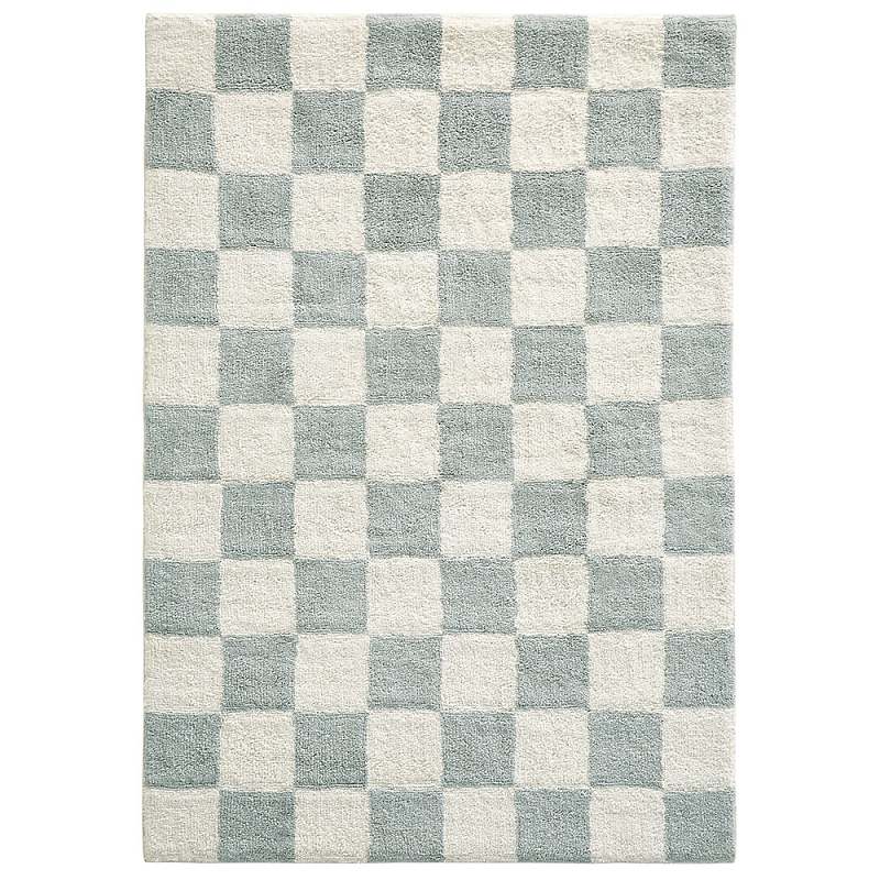 Ковер с шахматным принтом Chess Layout из хлопка Серо-голубой Серо-коричневый Ковер с шахматным принтом Chess Layout из хлопка Серо-голубой Серо-коричневый в Орле | Loft Concept