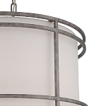 Подвесной светильник в виде барабана с тканевым абажуром и металлическим каркасом Warm Glow варинант исполнения - 1 | Loft Concept в Орле