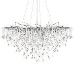 Люстра подвесная с прозрачными стеклянными подвесками в форме капель Диаметр 100 см Droplet Chandelier варинант исполнения - 16 | Loft Concept в Орле