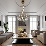 Люстра подвесная из металла с хрустальными прозрачными подвесками Quasar 81 варинант исполнения - 6 | Loft Concept в Орле