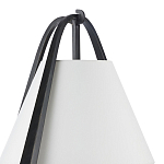 Торшер с черным каркасом и белым тканевым абажуром в форме конуса Stylish Solution варинант исполнения - 2 | Loft Concept в Орле