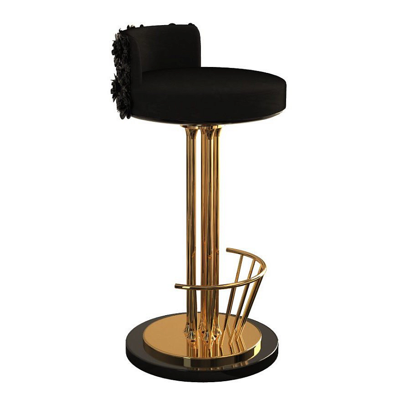 Барный стул Pilar Bar Stool Глянцевое золото Черный Барный стул Pilar Bar Stool Глянцевое золото Черный в Орле | Loft Concept