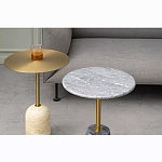 Кофейный столик круглый из мрамора серый Reliable Foundation варинант исполнения - 1 | Loft Concept в Орле