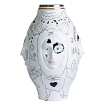 Ваза с декоративными лицами и графическими элементами в виде сердец и символов Faces of Imagination варинант исполнения - 1 | Loft Concept в Орле