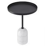 Кофейный столик с круглой чёрной столешницей и мраморным основанием Exquisite Practicality варинант исполнения - 1 | Loft Concept в Орле