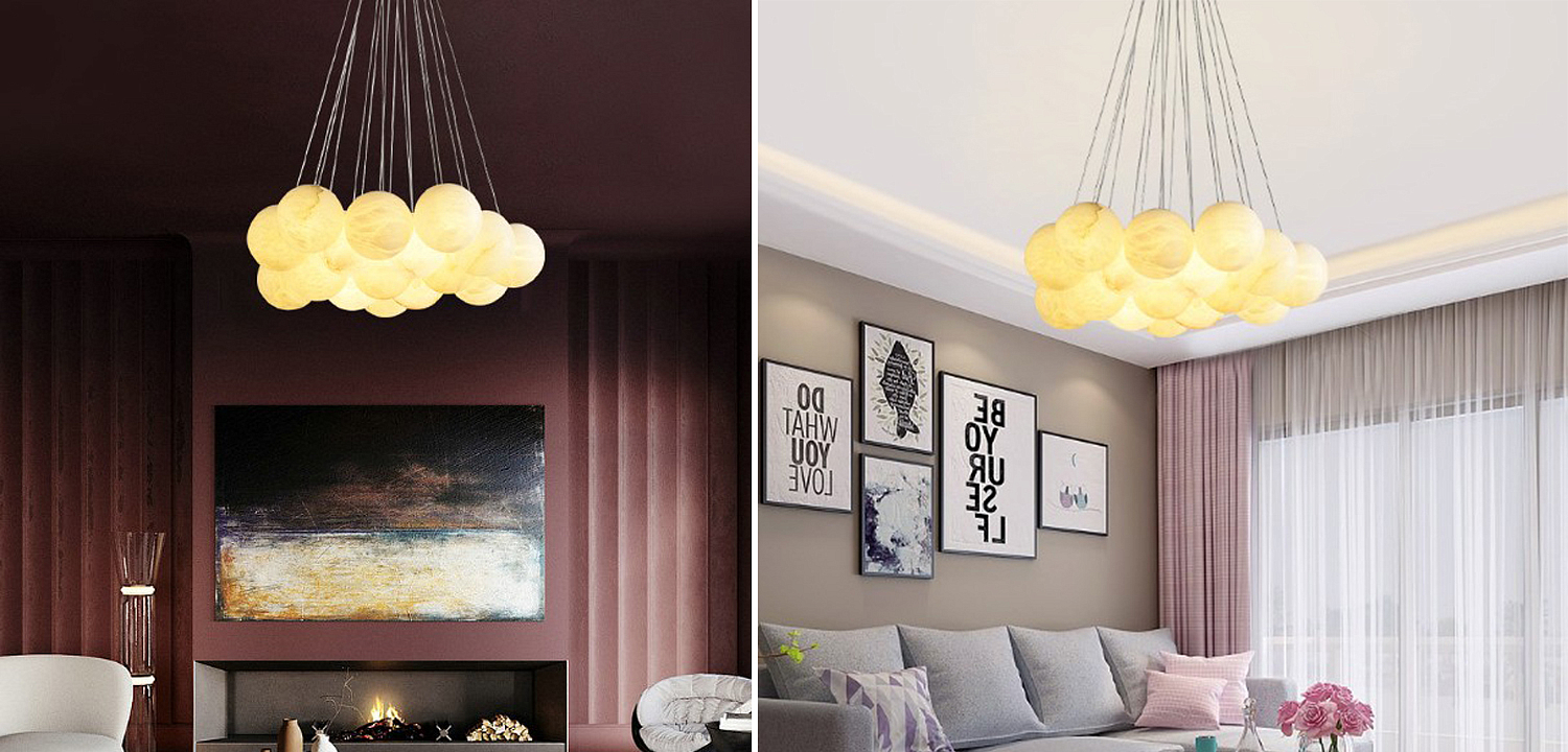 Каскадный Cветильник 16 Шариков из натурального мрамора Marble Balls Lamp Каскадный Cветильник 16 Шариков из натурального мрамора Marble Balls Lamp - Loft-Concept в Орле