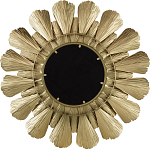 Зеркало круглое настенное в металлической раме Sunny Golden Petals варинант исполнения - 4 | Loft Concept в Орле