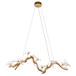 Люстра подвесная линейная с прозрачными стеклянными птичками на ветвях Serip Voa варинант исполнения - 2 | Loft Concept в Орле