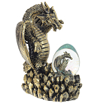 Декоративная статуэтка Дракон и стеклянное яйцо Dragon and Glass Egg Gold Black варинант исполнения - 1 | Loft Concept в Орле