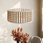 Люстра в форме цилиндра с вставками из деревянных бусин Wooden Beads варинант исполнения - 6 | Loft Concept в Орле