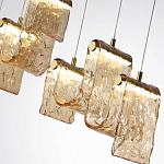 Подвесной светильник линейный с плафонами волнистой формы из фактурного стекла Big Wave варинант исполнения - 10 | Loft Concept в Орле