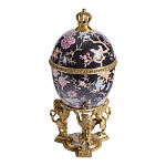 Шкатулка в форме яйца на величественных львах из фарфора с бронзовыми элементами Eden Garden варинант исполнения - 3 | Loft Concept в Орле