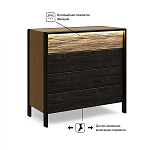 Комод 4 ящика с подсветкой на рельефном фасаде Warm Industrial варинант исполнения - 8 | Loft Concept в Орле